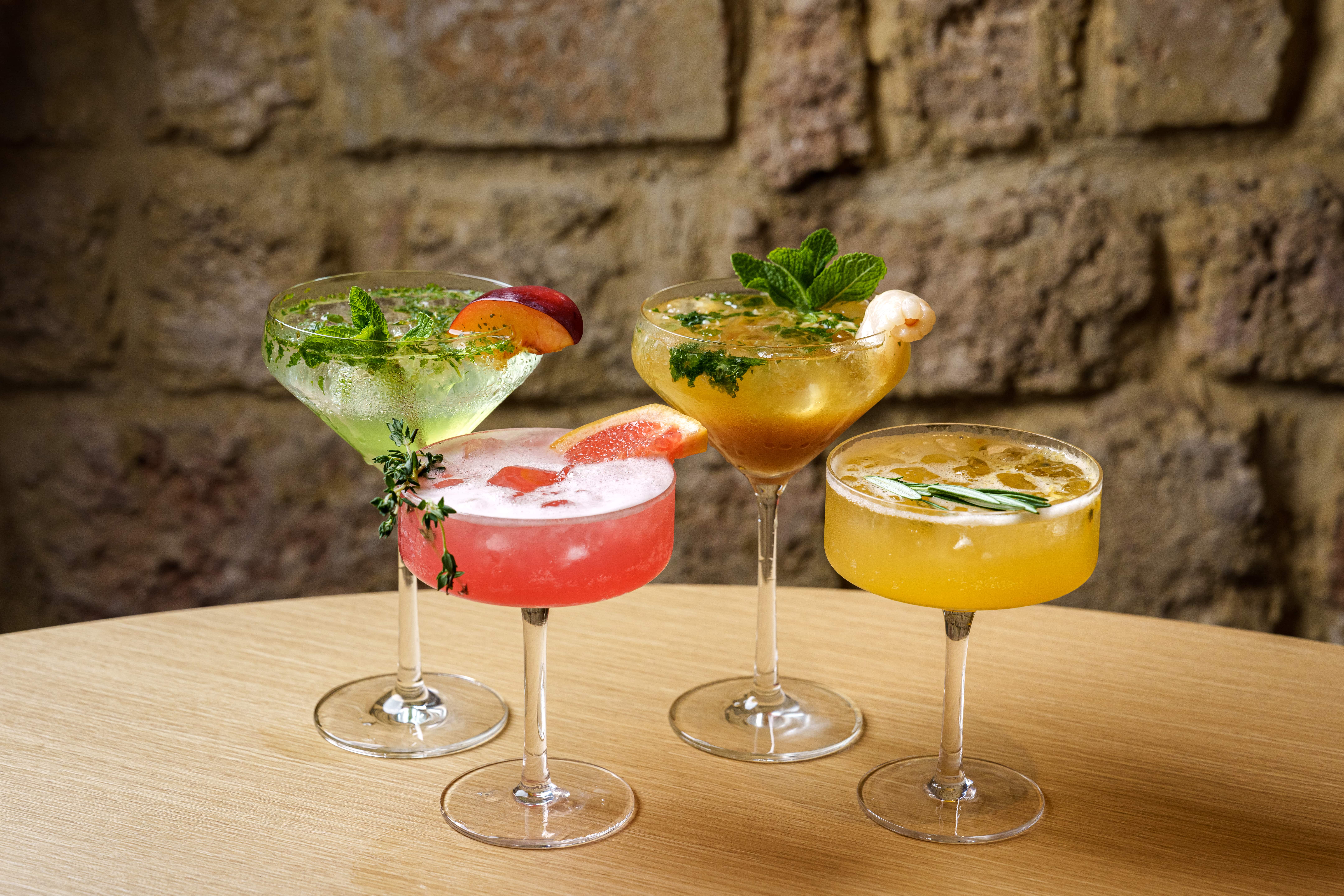 Four colourful alcohol-free mocktails at Meet Bros steakhouse in London