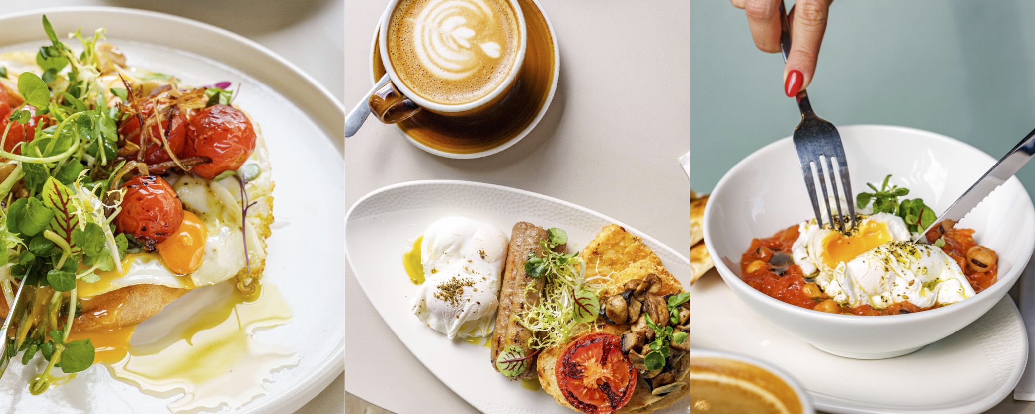Various dishes from our our restaurant in Paddington's menu for halal breakfast in London